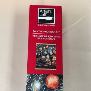 Artist’s Loft Christmas Paint-by-Number Kit kitten ornaments tree presents diy